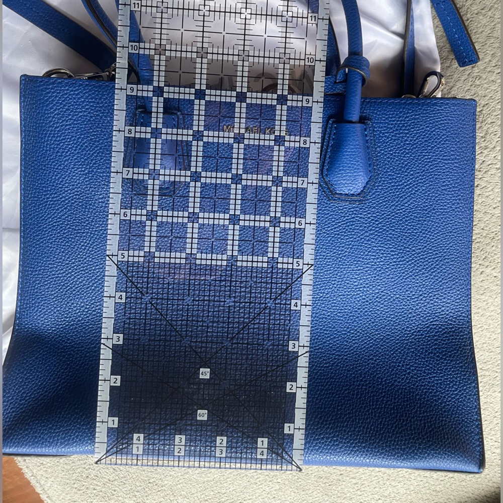 Michael Kors Blue Structured Leather Tote - Picture 6 of 7